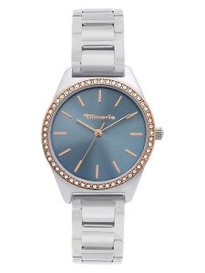 Tamaris Zegarek kwarcowy w kolorze srebrno-złoto--szaroniebiesko-złotym rozmiar: onesize. Szare, analogowe zegarki Tamaris. Za 173,99 zł.