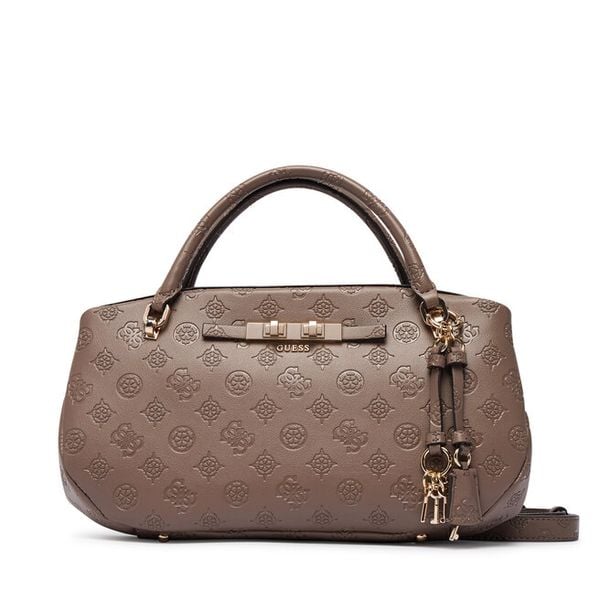 Torebka Guess. Brązowe kuferki Guess, z aplikacjami, bez dodatków. Za 584,99 zł.