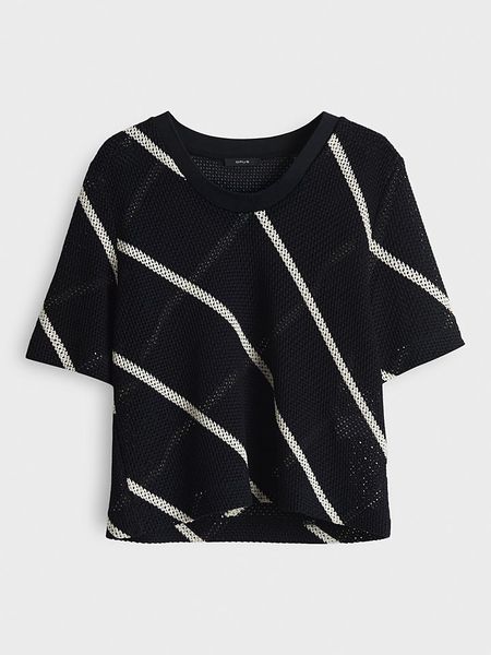 OPUS Sweter "Gemukki" w kolorze czarno-białym rozmiar: 40. Czarne swetry oversize Opus, bez wzorów, bez ramiączek. Za 204,95 zł.