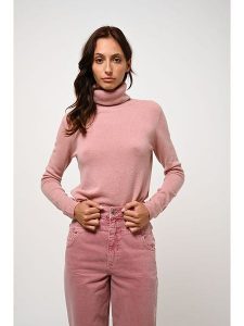 AUTHENTIC CASHMERE Kaszmirowy golf "Bise" w kolorze jasnoróżowym rozmiar: M. Różowe golfy AUTHENTIC CASHMERE, bez wzorów, z kaszmiru. Za 215,21 zł.