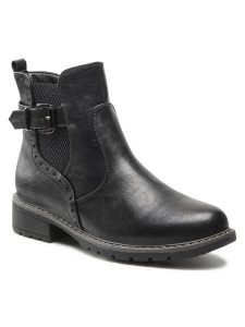 Clara Barson Botki WYL3172-1 Czarny. Czarne botki Clara Barson, bez wzorów, ze skóry, bez obcasa, na płaskiej podeszwie, bez zapięcia. Za 119,99 zł.