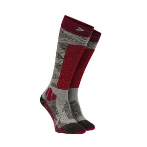 Skarpety narciarskie damskie X-Socks Ski Rider Silver 4.0 Red Grey. Czerwone skarpetki X-Socks, bez wzorów. Za 95,00 zł.