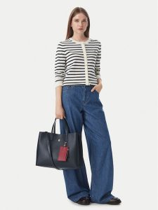 Tommy Hilfiger Torebka Th Icon Satchel Mono AW0AW18923 Granatowy. Niebieskie torebki klasyczne TOMMY HILFIGER, bez wzorów, ze skóry, bez dodatków. Za 606,99 zł.