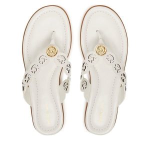 Japonki MICHAEL Michael Kors. Białe klapki MICHAEL Michael Kors, bez wzorów, bez obcasa. Za 345,99 zł.