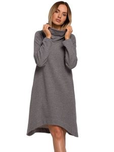 Made of emotion Sukienka w kolorze szarym rozmiar: S. Szare sukienki Made Of Emotion, na co dzień, s, bez wzorów, z asymetrycznym kołnierzem, bez ramiączek, mini, asymetryczne. Za 131,12 zł.