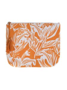 BLE Kosmetyczka w kolorze biało-pomarańczowym - 22 x 19 x 2 cm rozmiar: onesize. Białe kosmetyczki BLE, bez wzorów, z materiału. Za 17,45 zł.