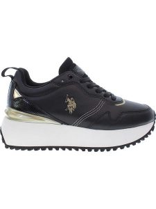 U.S. Polo Assn. Sneakersy w kolorze złoto-czarnym na koturnie rozmiar: 38. Czarne trampki U.S. Polo Assn., bez wzorów, bez zapięcia. Za 255,45 zł.