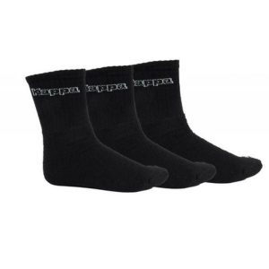 Długie Skarpety Unisex Dla Dorosłych (zestaw 3 Sztuk). Czarne skarpetki Kappa, bez wzorów. Za 48,99 zł.