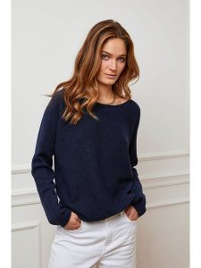 Joséfine Sweter "Jisele" w kolorze granatowym rozmiar: M. Niebieskie swetry oversize Joséfine, m, bez wzorów, bez ramiączek. Za 140,53 zł.