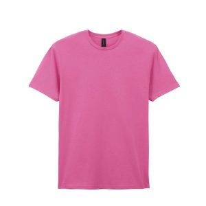 Bawełniana Koszulka Unisex Dla Dorosłych W Miękkim Stylu. Fioletowe bluzki GILDAN, l, bez wzorów, z bawełny, sportowe, bez kołnierzyka, bez ramiączek. Za 38,99 zł.