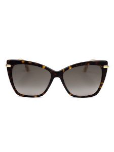 Jimmy Choo Damskie okulary przeciwsłoneczne w kolorze złoto-brązowym rozmiar: 57. Brązowe okulary przeciwsłoneczne JIMMY CHOO. Za 364,95 zł.
