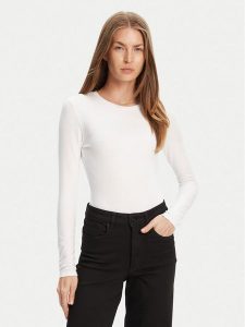 Guess Jeans Body W4BP41 J1314 Biały Slim Fit. Białe body i gorsety Guess Jeans, z aplikacjami, z bawełny. Za 189,99 zł.