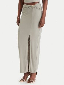 Guess Spódnica maxi W6GD15 K2936 Khaki Slim Fit. Brązowe spódnice Guess, xxl, z aplikacjami, maxi. Za 379,99 zł.