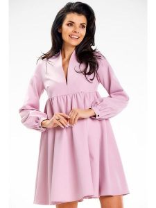 Awama Sukienka w kolorze jasnoróżowym rozmiar: XL. Różowe sukienki Awama, xl, bez wzorów, bez kołnierzyka, bez ramiączek, mini. Za 139,99 zł.