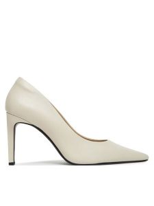 Calvin Klein Szpilki Pump 90 Pointy Hw Bar Lth HW0HW02527 Beżowy. Brązowe szpilki Calvin Klein, bez wzorów, ze skóry, bez obcasa. Za 589,99 zł.