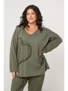 Curvy Lady Koszulka w kolorze khaki rozmiar: 48/50. Brązowe bluzki Curvy Lady, z aplikacjami, klasyczne, bez kołnierzyka, bez ramiączek. Za 191,88 zł.