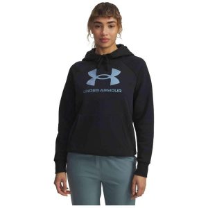 Bluza Under Armour Rival Feelce Shimmer Hoody. Czarne bluzy Under Armour, bez wzorów, bez kaptura. Za 159,99 zł.