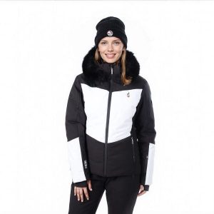 Kurtka narciarska zimowa damska AULP SANDI z odpinanym kaputrem. Czarne kurtki Aulp, na zimę, bez wzorów, bez kaptura. Za 587,99 zł.