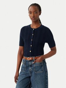 Tommy Hilfiger Kardigan Summer WW0WW50070 Granatowy Slim Fit. Niebieskie kardigany TOMMY HILFIGER, z syntetyku. Za 525,99 zł.