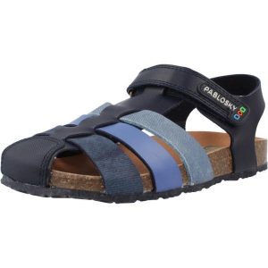 Sandały PABLOSKY 517122P Niebieski. Niebieskie sandały PABLOSKY, bez wzorów, z syntetyku, bez obcasa, bez zapięcia. Za 207,99 zł.