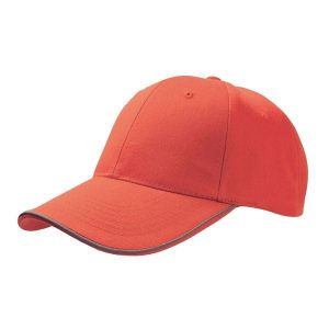 Czapka Baseballowa Odblaskowa Z 6 Panelami. Czerwone czapki ATLANTIS, bez wzorów. Za 49,99 zł.