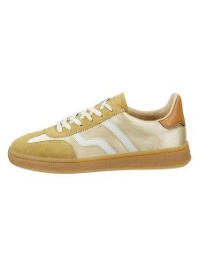 GANT Footwear Skórzane sneakersy "Cuzima" w kolorze złoto-beżowym rozmiar: 42. Brązowe trampki GANT Footwear, bez wzorów, bez zapięcia. Za 235,52 zł.