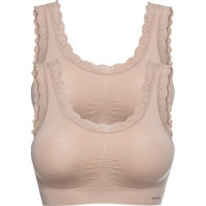 Biustonosz bezszwowy bustier Feel comfort (2 szt.). Białe biustonosze bonprix, bez wzorów, z koronki. Za 84,99 zł.