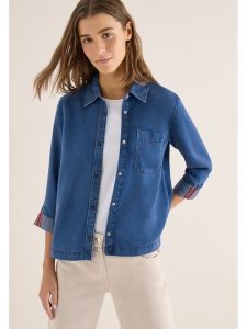Cecil Koszula dżinsowa w kolorze niebieskim rozmiar: XL. Niebieskie koszule Cecil, xl, bez wzorów, z lyocellu, bez kołnierzyka, bez ramiączek. Za 127,65 zł.