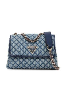 Guess Torebka Giully II Mini HWDD96 73740 Niebieski. Niebieskie listonoszki Guess, z aplikacjami, z materiału, bez dodatków. Za 544,99 zł.