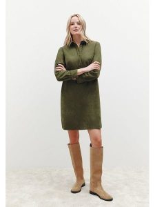 More & More Sukienka w kolorze khaki rozmiar: 38. Brązowe sukienki More & More, na co dzień, bez wzorów, bez kołnierzyka, bez ramiączek, mini, proste. Za 209,95 zł.