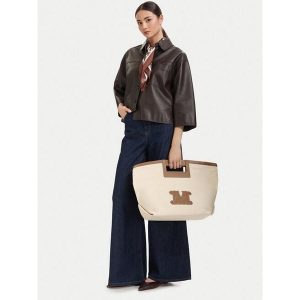 Torebka Max Mara Beachwear. Brązowe shopper bag Max Mara Beachwear, bez wzorów, bez dodatków. Za 736,99 zł.