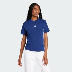 Koszulka Essentials 3-Stripes Cotton. Białe bluzki ADIDAS, bez wzorów, z bawełny, sportowe, bez kołnierzyka, bez ramiączek. Za 119,00 zł.