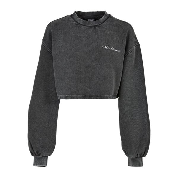 Bluza kołnierz rong krótka frotte z małymi haftami dla kobiet Urban Classics. Czarne bluzy Urban Classics, bez wzorów, bez kaptura. Za 248,00 zł.