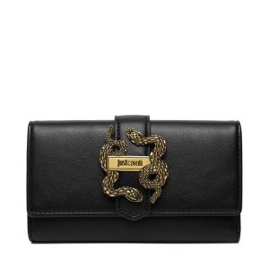 Portfel Just Cavalli. Czarne portfele Just Cavalli, bez wzorów. Za 409,99 zł.