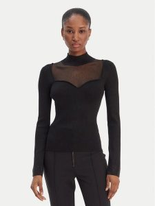 Guess Sweter W6RR45 Z4842 Czarny Regular Fit. Czarne swetry klasyczne Guess, xs, z syntetyku, bez kołnierzyka. Za 439,99 zł.