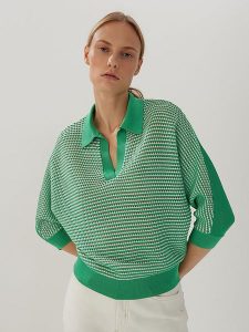 Someday Sweter "Tajour" w kolorze zielonym rozmiar: 38. Zielone swetry oversize someday., bez wzorów, bez ramiączek. Za 158,10 zł.