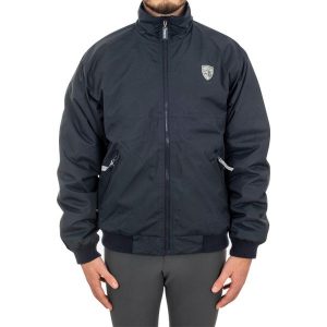 Kurtka typu bomber z technicznego materiału. Niebieskie kurtki UMBRIA EQUITAZIONE, xl, bez wzorów, z polaru, bez kaptura. Za 317,00 zł.