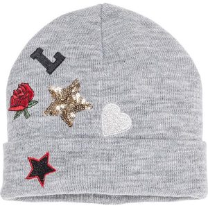 Czapka z naszywkami bonprix szary. Czapki marki bonprix. Za 24,99 zł.