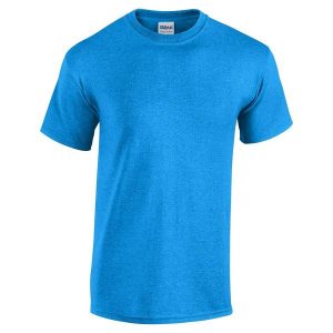 Ciężka Bawełniana Koszulka Z Krótkim Rękawem Dla Dorosłych Unisex. Niebieskie bluzki GILDAN, m, bez wzorów, z bawełny, sportowe, bez kołnierzyka, bez ramiączek. Za 30,99 zł.