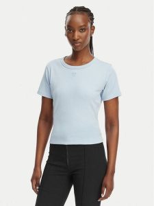 HUGO T-Shirt Deloris 50512002 Niebieski Regular Fit. Niebieskie t-shirty Hugo, m, bez wzorów, z bawełny, bez kołnierzyka, bez ramiączek. Za 229,99 zł.