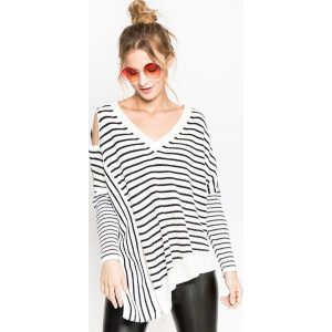 Medicine - Sweter Nocturne. Szare swetry klasyczne marki MEDICINE, z dzianiny, z krótkim rękawem. W wyprzedaży za 79,90 zł.