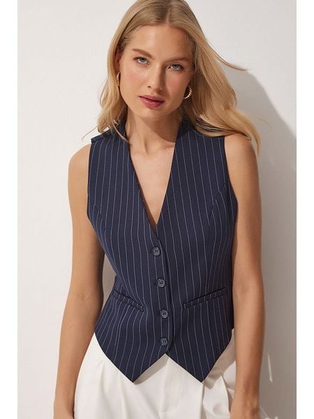 Happiness Istanbul Kamizelka w kolorze granatowym rozmiar: 40. Niebieskie kamizelki Happiness Istanbul, bez wzorów, bez kołnierzyka, bez ramiączek, bez kaptura. Za 91,56 zł.