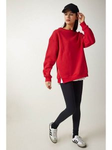 Happiness Istanbul Bluza w kolorze czerwonym rozmiar: 42. Czerwone bluzy Happiness Istanbul, bez wzorów, z bawełny, bez kaptura. Za 91,34 zł.