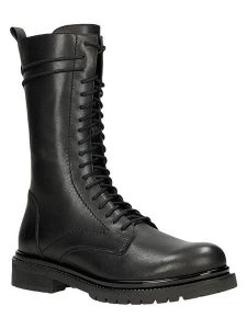 Wojas Skórzane botki w kolorze czarnym rozmiar: 40. Czarne botki Wojas, bez wzorów, bez obcasa, bez zapięcia. Za 397,83 zł.