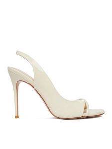 Eva Minge Sandały EO-TALIA-LT1022-201 Écru. Białe sandały Eva Minge, bez wzorów, ze skóry, bez obcasa, na szpilce, bez zapięcia. Za 449,99 zł.