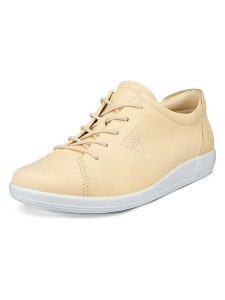 Ecco Skórzane sneakersy "Soft 2.0" w kolorze żółtym rozmiar: 40. Żółte trampki ecco, bez wzorów, bez zapięcia. Za 227,31 zł.