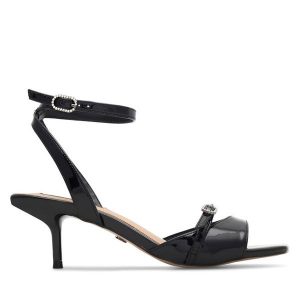 Sandały Nine West. Czarne sandały Nine West, bez wzorów, bez obcasa, na szpilce, bez zapięcia. Za 184,99 zł.