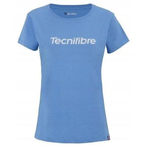 Koszulka tenisowa T-shirt damska Tecnifibre Club Cotton Tee. Niebieskie t-shirty TECNIFIBRE, bez wzorów, z bawełny, bez kołnierzyka, bez ramiączek. W wyprzedaży za 99,00 zł.