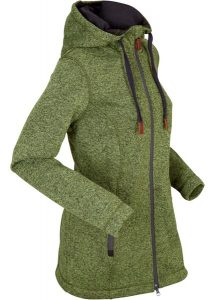 Bluza rozpinana z polaru, z kapturem. Niebieskie bluzy bonprix, bez wzorów, z polaru, z kapturem. Za 189,99 zł.