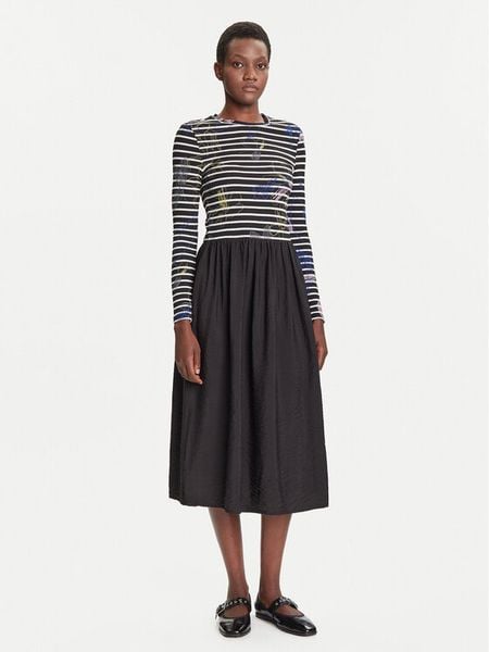 Desigual Sukienka codzienna Raya Hibrida 25WWVW15 Czarny Regular Fit. Czarne kombinezony Desigual, l, bez wzorów, z syntetyku, bez kołnierzyka, bez ramiączek. Za 299,99 zł.